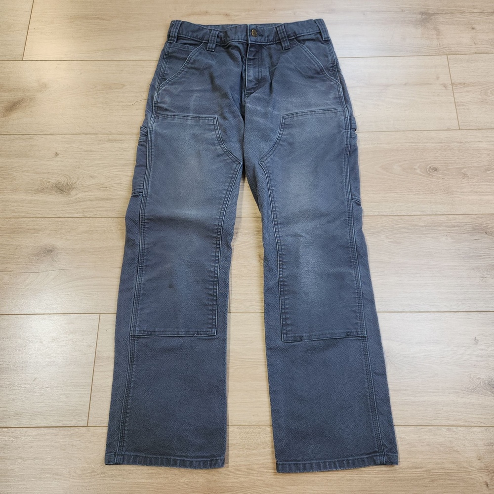 Carhartt Rugged Flex Pants Mens 30x30 Gray Double Knee Front Carpenter Workwear